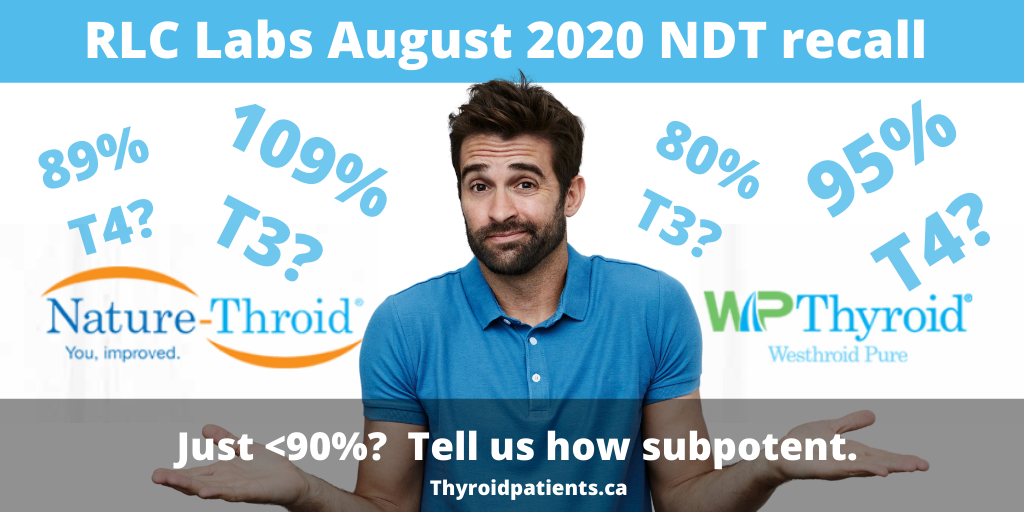 RLC Labs issues Nature-Throid and WP-thyroid recall for subpotency